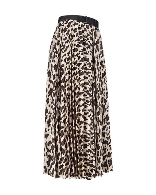 sacai プリーツ レオパード柄 | 2022SS | サカイ / sacai 【美品】 - sacai Skirtサカイレオパード巻きスカート LeopardChiffon スカート