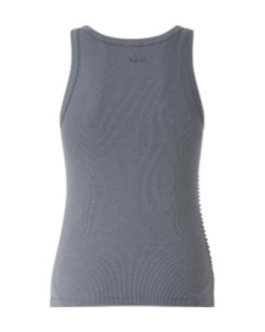 Pinko Gray Embellished Ribbed Tank Top