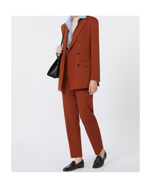 Max Mara Red Wool Casual Pants