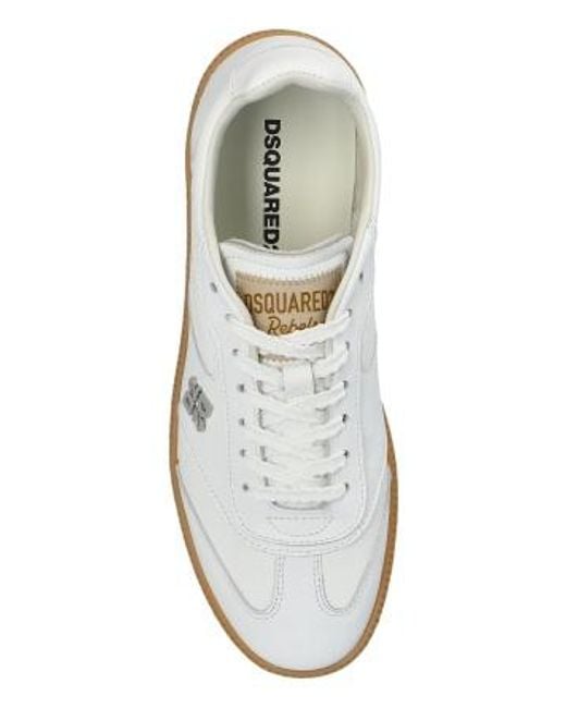 DSquared² White Retro Low-Top Sneakers