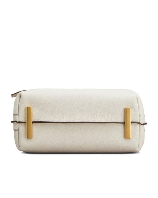 Tod's White T-Plaque Belt Detail Tote Bag