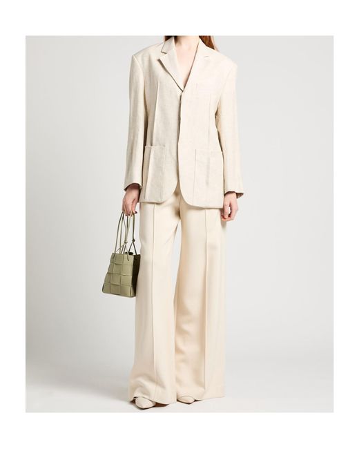 Jacquemus White V-Neck Suit Jacket