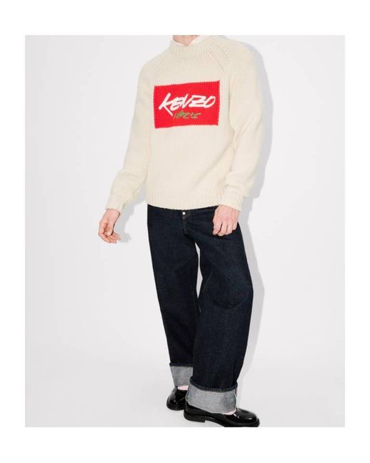 KENZO White X Futura 2000 Crewneck Knitted Jumper for men