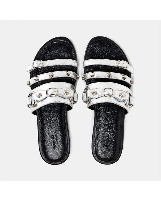 Balenciaga White Bal City Flat Sandals