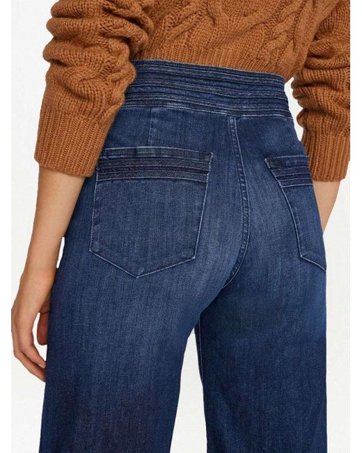 FRAME Blue High-Waisted Wide-Leg Jeans