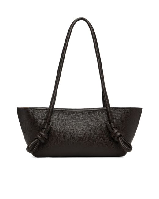 Hereu Black Fleca Knotted Leather Shoulder Bag