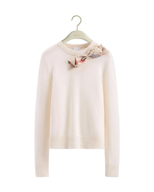 Dior White Sweater With Bow