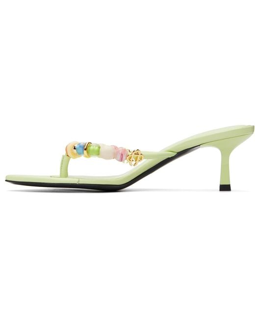 Casablanca White Beaded High-Heeled Sandals