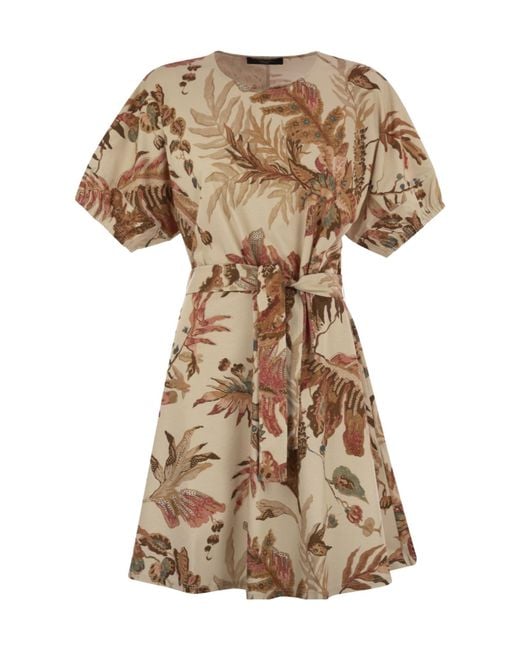Weekend by Maxmara Natural Genero Floral Printed Dress