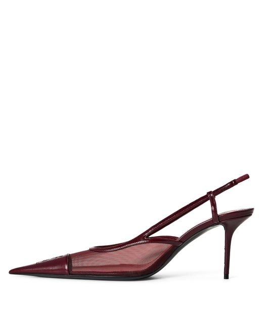Saint Laurent Brown Meshpanel Slingback Heels