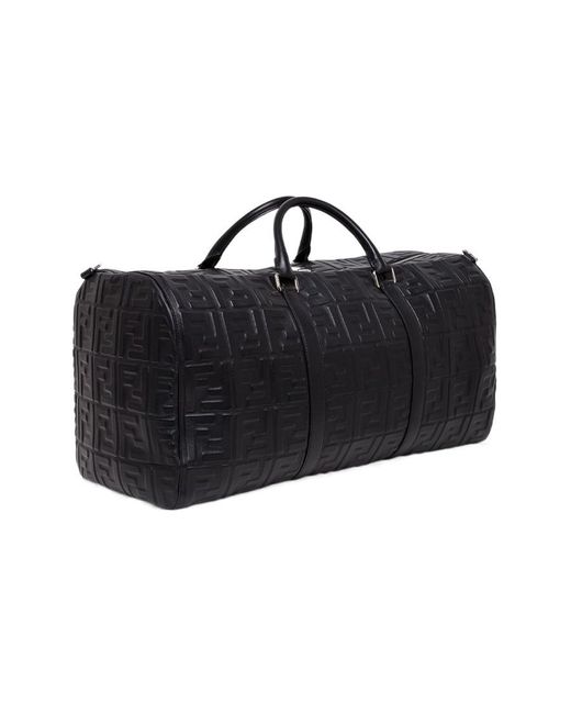 Fendi Black Logo-Embossed Holdall Bag for men