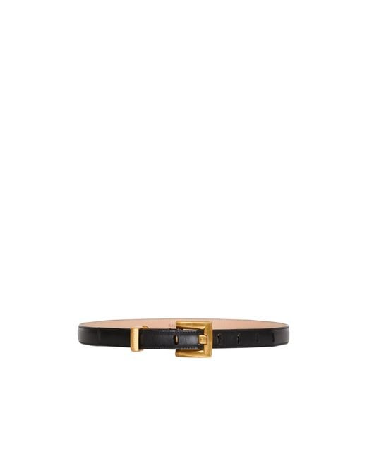 Balmain White Pb-Engraved Buckle Belt