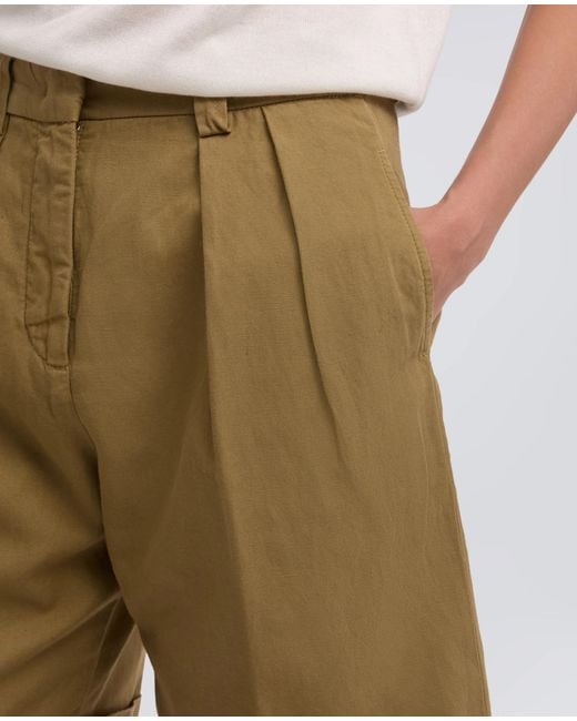 Aspesi Green Pleated Bermuda Pants