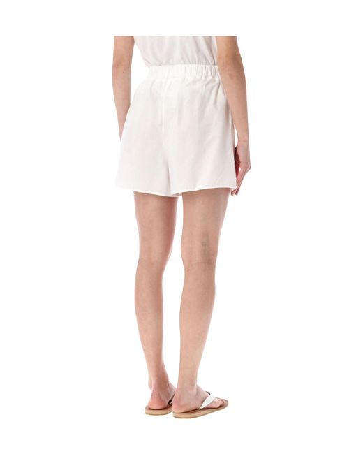 Frankie Shop White Elastic Waist Shorts