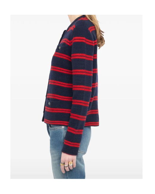 Zadig & Voltaire Blue Striped Pocket Cardigan