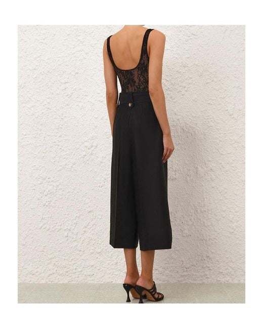 Zimmermann Black Lace Scoop Bodysuit