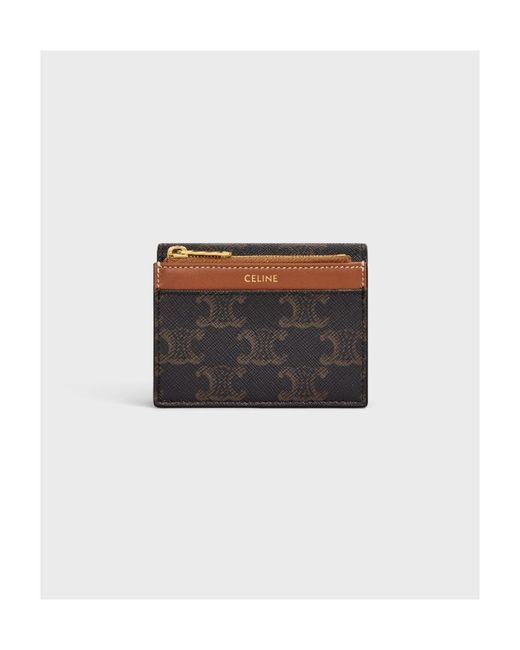 Céline Black Compact Wallet Triomphe