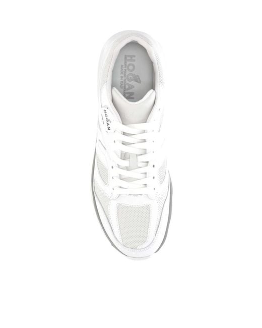 Hogan White Allac Panelled Lace-Up Sneakers for men