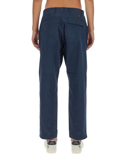 Paul Smith Blue Ps Mid Rise Slim Cut Chinos for men
