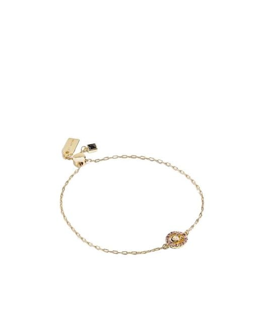 COACH White Crystal Buckle Bracelet
