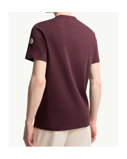 Moncler Purple Cotton Jersey Monogram T-Shirt for men