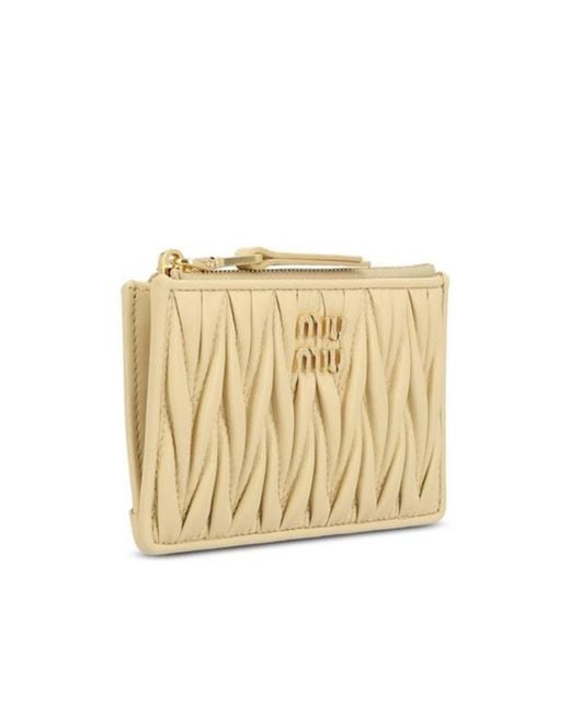 Miu Miu Natural Zipper Card Bag