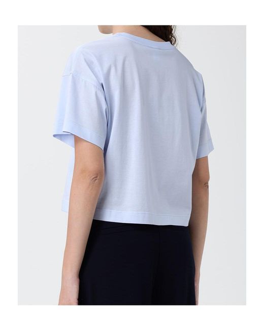 Max Mara Blue Short-Sleeved Midi Dress