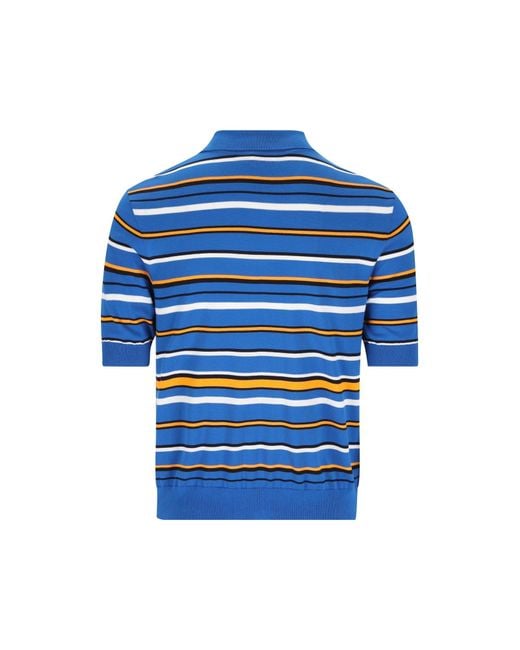 Céline Blue Short-Sleeved Polo Sweater for men