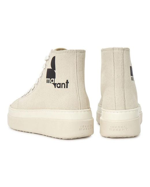 Isabel Marant Natural Austen Logo-Print Sneakers