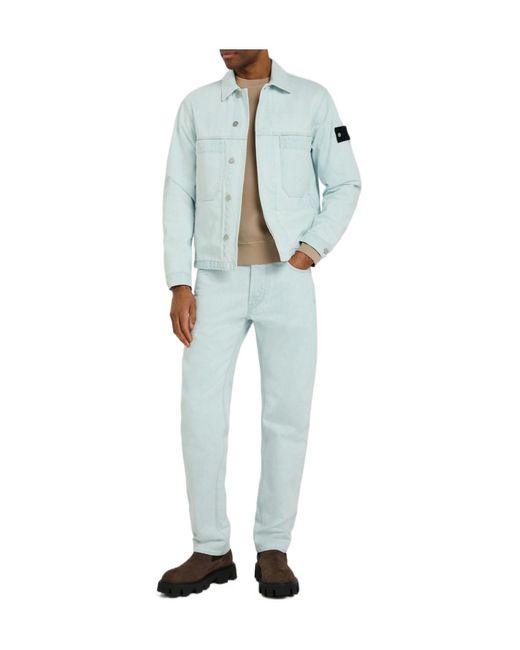 Stone Island Blue Denim Jacket for men