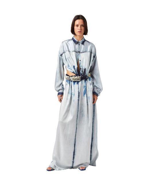 DIESEL Blue D-Suki Cut-Out Maxi Dress