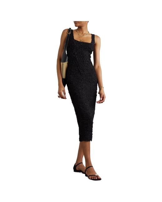 Mara Hoffman Black Textured Midi Dress