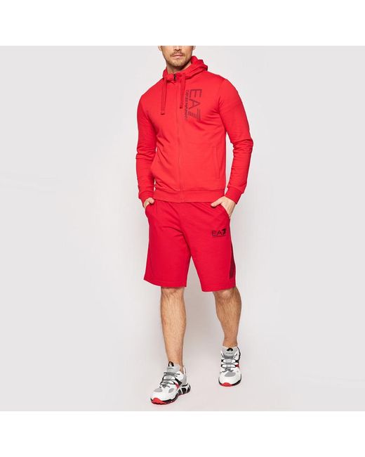 EA7 Red Logo And Hat Casual Jacket for men