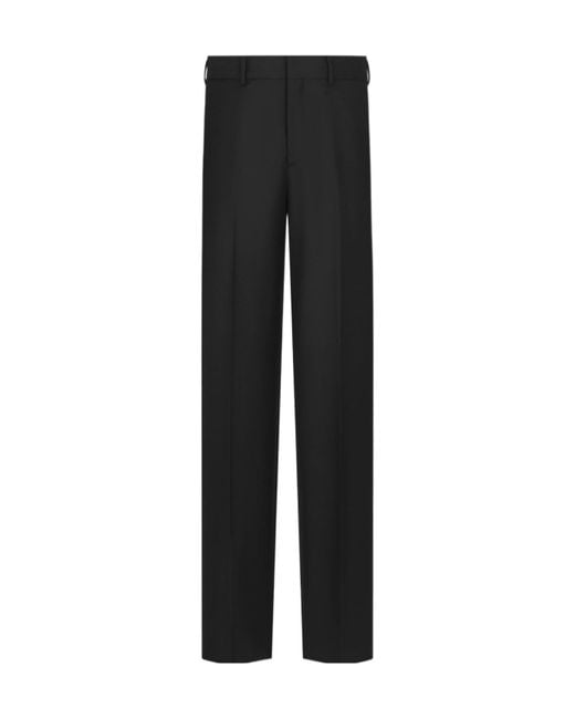 Dior Black Homme Pleat Detailed Straight Leg Trousers for men