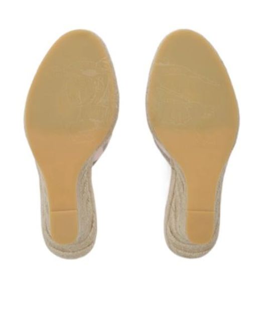 Burberry White Check Mews Espadrille Mules
