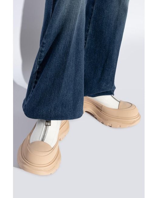 McQueen White Zipped Platform Sneakers