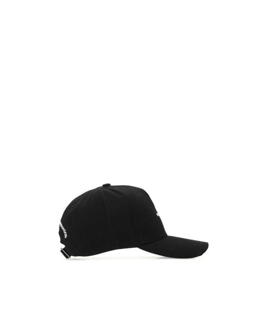 DSquared² Black Logo Embroidered Distressed Baseball Cap for men