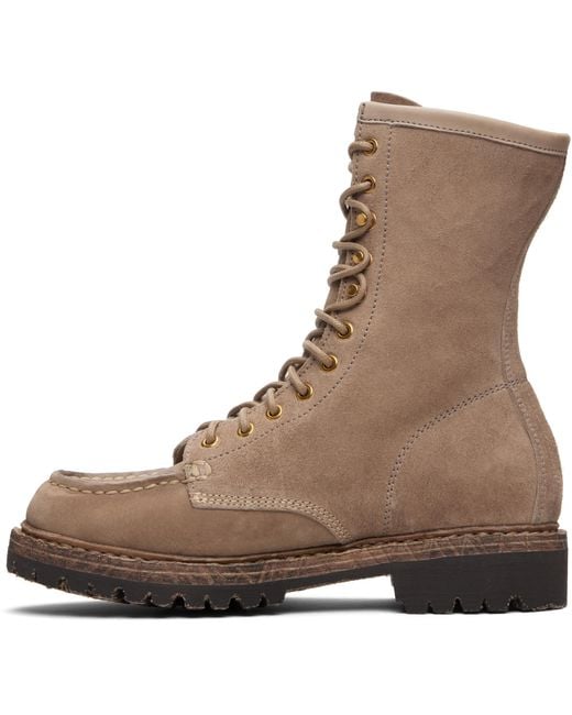 Visvim Brown Lace-Up Lug-Sole Boots for men