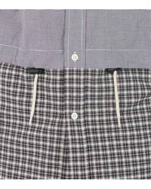 Comme des Garçons Gray Checkered Drawstring Shirt for men