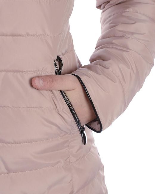 Armani Jeans Pink Logo Hooded Down Jacket