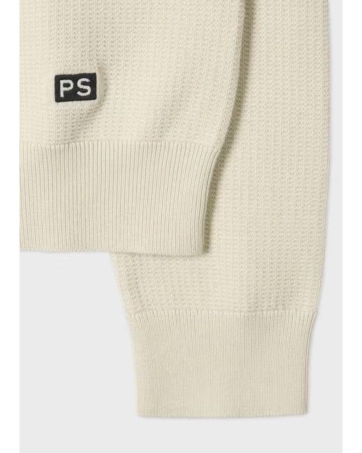 Paul Smith White Zip-Up Knitted Cardigan for men