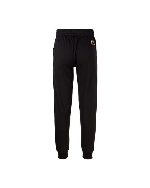 EA7 Black Logo Pattern Sweatpants for men