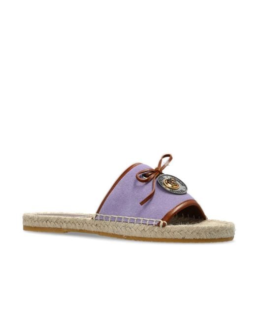 Versace Purple Lola Medusa-Charm Bow-Detail Espadrilles
