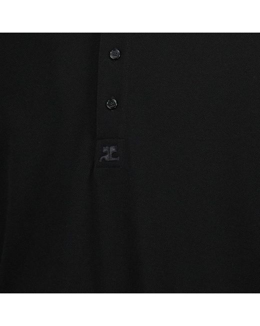 Courreges Black Courrèges Long Sleeve Polo Shirt