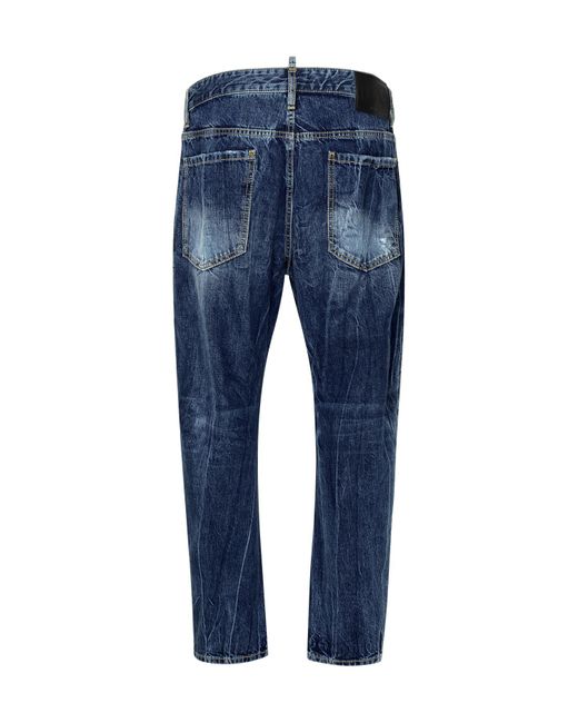 DSquared² Blue Icon Printed Straight-Leg Jeans for men