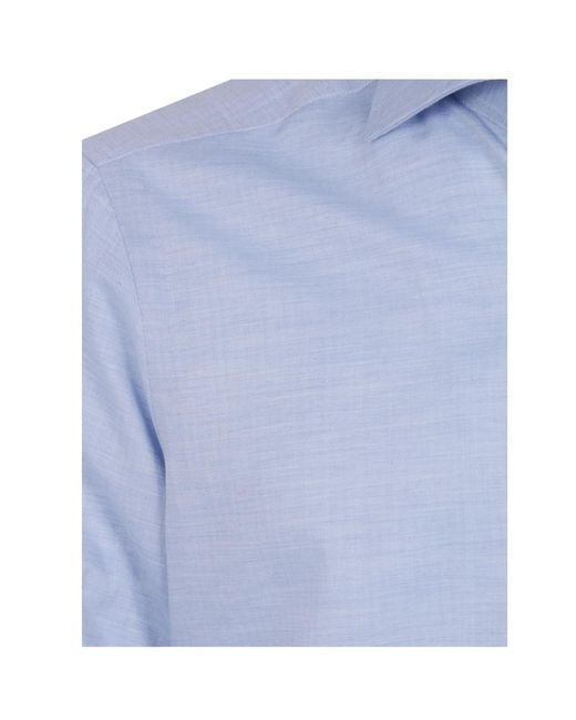 Barba Napoli Blue Long-Sleeved Shirt for men