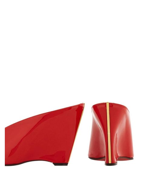 Ferragamo Red Peep Toe Mule
