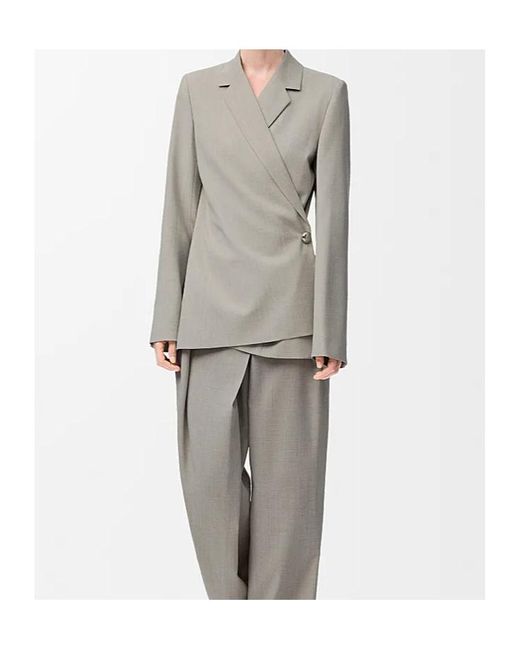 Loewe Gray Single Breasted Long Sleeved Jacket