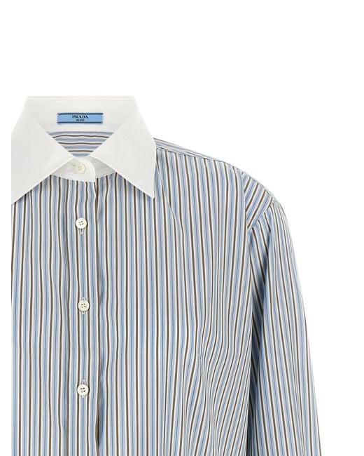 Prada Gray Striped Shirt