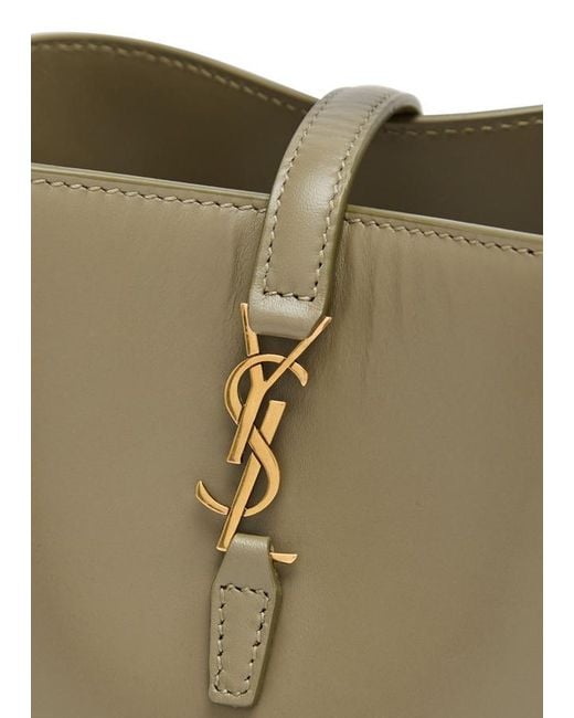 Saint Laurent Green Le 37 Mini Leather Bucket Bag